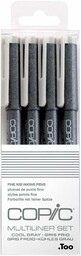 Copic Multiliner Set Cool Gray, 4 pisaki o
