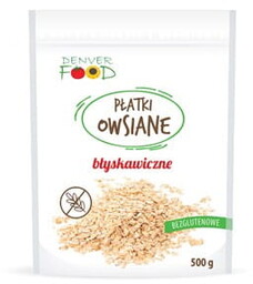 PŁATKI OWSIANE BŁYSKAWICZNE BEZGLUTENOWE 500 G - DENVER