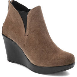 Brązowe Botki Karino Damskie Buty Na Koturnie