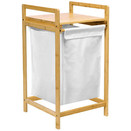 Elior Bambusowy kosz na pranie z półką L5-W04