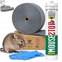Zestaw Przeciwko Myszom Masa Uszczelniająca Mousestop Wełna Stalowa