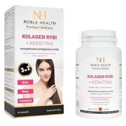 Noble Health Kolagen rybi + Keratyna - 60