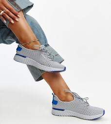 Szare materiałowe sneakersy damskie CROSS JEANS-40