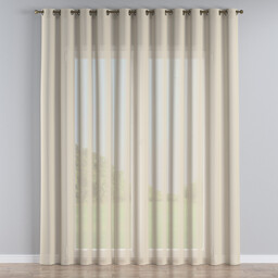 Firana na przelotkach, prześwitujący beżowy, Romantica