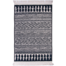 Chodnik dwustronny Alba 80 x 150 cm czarno-niebieski