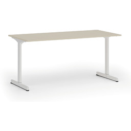 Biurko PRIMO BETA, 160x80 cm, biała podstawa, brzoza