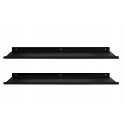 Zestaw 2x Półka Metalowa Czarna Arona Solidna 60cm