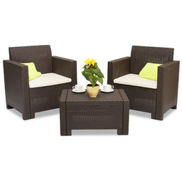 Zestaw technorattanowy Nebraska Terrace 2 brązowy Bica