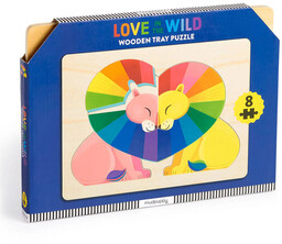 Mudpuppy Pierwsze puzzle drewniane 3D Zakochane lwy 8