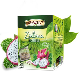 Herbata zielona pitaja z miętą Big-Active 20 torebek