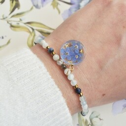 Pakamera Bransoletka z akwamarynem i niezapominajkami