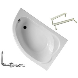 Polska wanna Polimat narożna 130x85 cm syfon