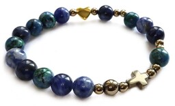 Bransoletka różaniec na rękę - kamienie 8875 [p6]