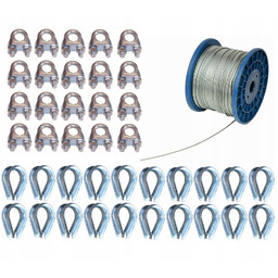 Zestaw uniwersalnego montażu Lina stalowa 4mm w Pcv