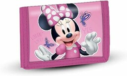Minnie Mouse Motyle różowy portfel na rzepy, różowy,