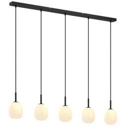 Lindby - Etiena 5 Lampa Wisząca Opal/Black