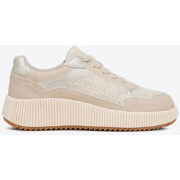 Damskie sneakersy na platformie beżowe
