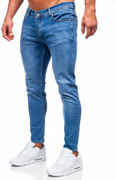 Granatowe spodnie jeansowe męskie slim fit Denley R922