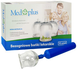 Med Plus, bańki lekarskie, bezogniowe, 12 sztuk +