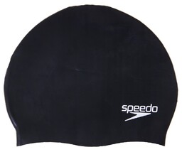 Speedo plain moulded silicone cap czarny