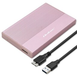Qoltec M.2 SATA SSD USB typ C Różowa