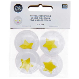 Ruchome oczy Ø 35 mm - żółta gwiazda