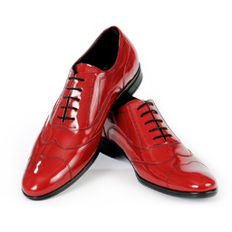 Czerwone lakierki Buty męskie - Austerity Modini T19