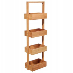 Regał Babmbusowy Do Łazienki 4 Półki Kosze