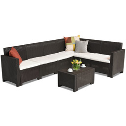 Narożnik technorattanowy ze stolikiem Nebraska Corner Max 6