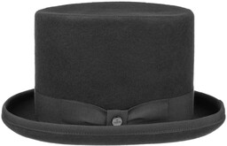 Kapelusz Cylinder Filc Wełniany by Lierys, czarny