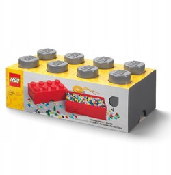 Lego Pojemnik Klocek 8 Ciemnoszary Brick na Klocki