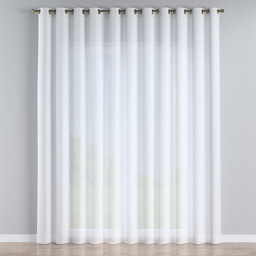 Firana na przelotkach, prześwitujący biały, Romantica