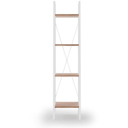 Regał na książki biały / dąb sonoma mat