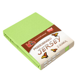 KARO Prześcieradło jersey z gumką 160x200 limonkowe 058