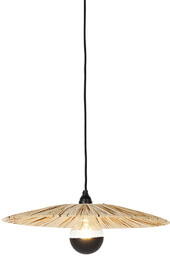 QAZQA Rustykalna lampa wisząca czarna ze sznurkiem 45