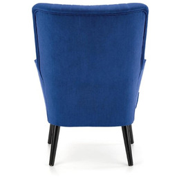 Fotel wypoczynkowy tapicerowany granatowy Delgado