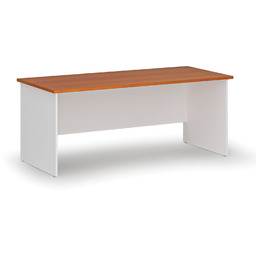 Biurko PRIMO WHITE, 180x80 cm, biały/czereśnia
