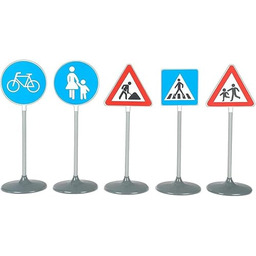 Theo Klein 2993 Zestaw znaków drogowych, 5 elementów
