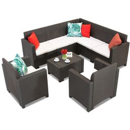 Zestaw z narożnikiem Nebraska Corner 7 brązowy Bica