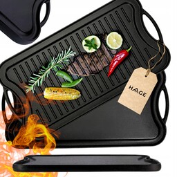 Płyta Żeliwna Patelnia do Grilla 51x26 cm Dwustronna