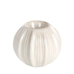 Eurofirany Świecznik ceramiczny Garet 10x10x9 kremowy 01
