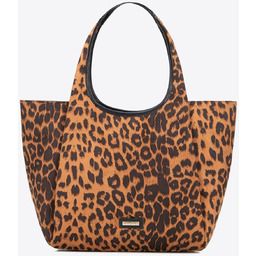 Damska shopperka w motyw panterki brązowa