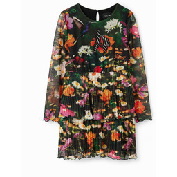 Tiulowa sukienka w kwiaty