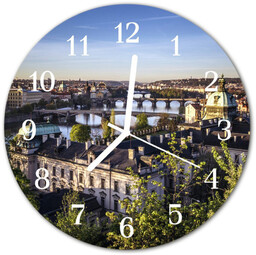 Zegar szklany okrągły Praga