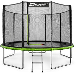 Trampolina ogrodowa 12ft (366cm) - czarno-zielona z siatką