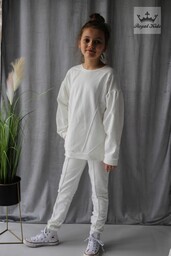 Bluza +spodnie Białe Komplet Dresowy Royal Kids rozmiar