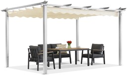 Pergola tarasowa Barbados 3x4 m Garden Point biało-beżowa