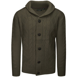 Dziergany Sweter Zapinany na Guziki, Kardigan, Elegancki -