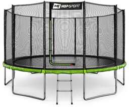 Trampolina ogrodowa 14ft (427cm) - czarno-zielona z siatką