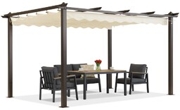 Pergola tarasowa Barbados 3x4 m Garden Point woodlike-beż
